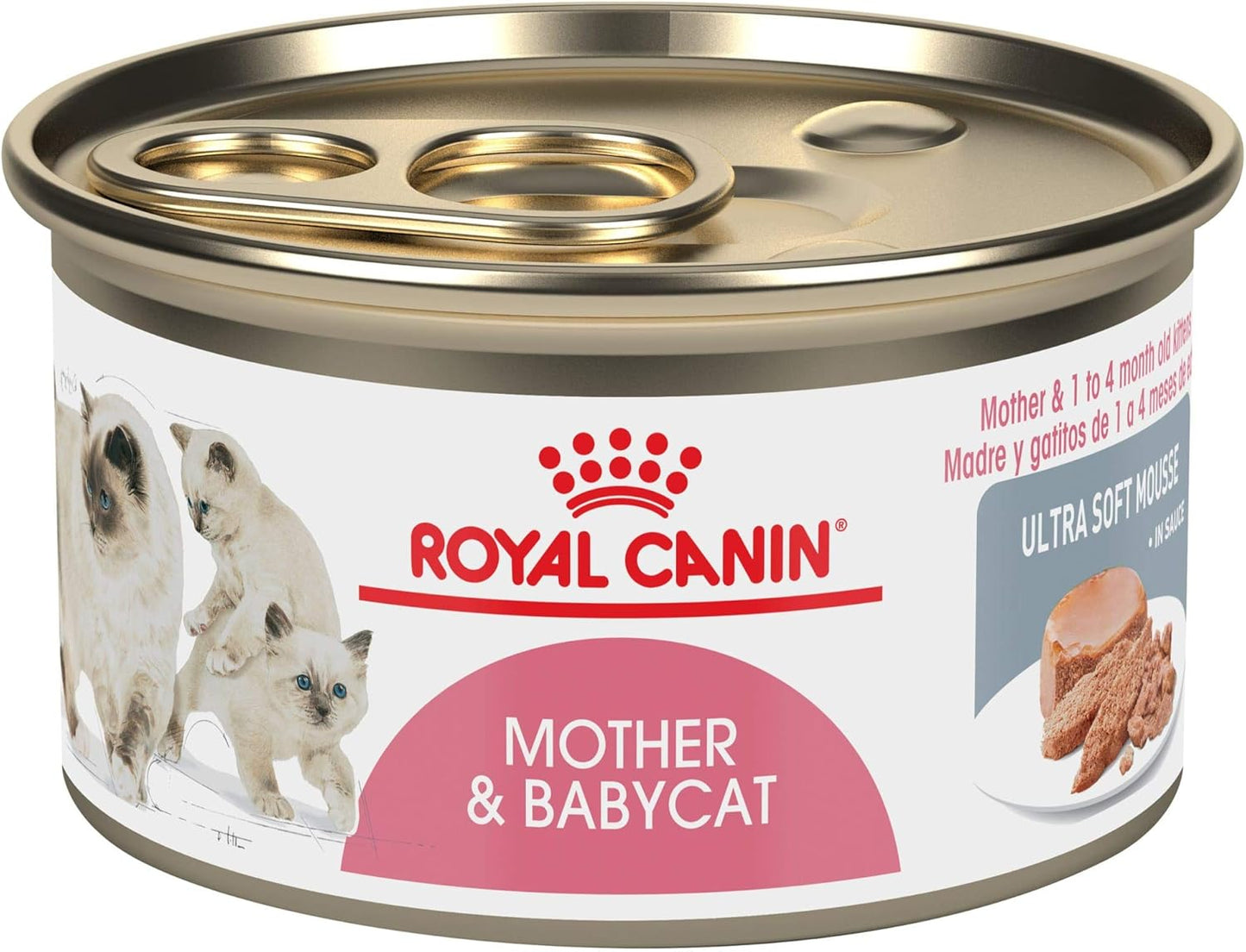Royal Canin Feline Health Nutrition Mother & Babycat Ultra Soft Mousse in Sauce Canned Cat Food, 3 oz can (24-count)